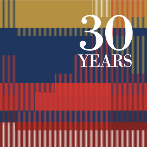 The multicolor cover of the program book with the text: 30 Years.